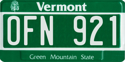 VT license plate OFN921