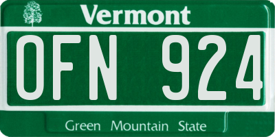 VT license plate OFN924