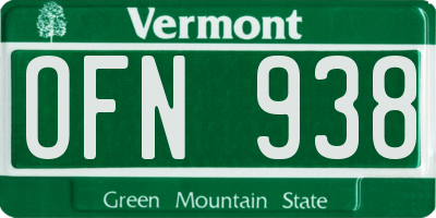 VT license plate OFN938