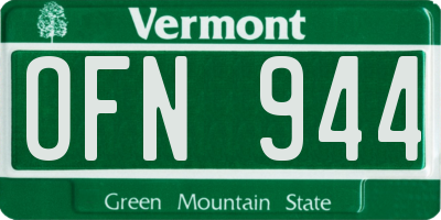 VT license plate OFN944