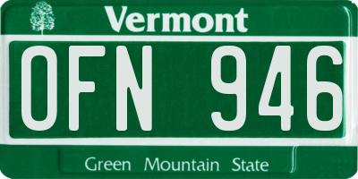 VT license plate OFN946