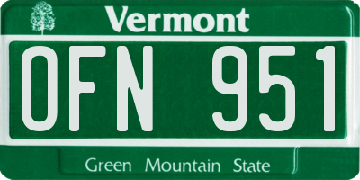 VT license plate OFN951
