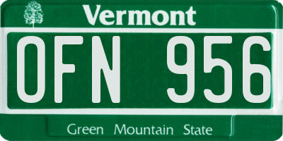 VT license plate OFN956