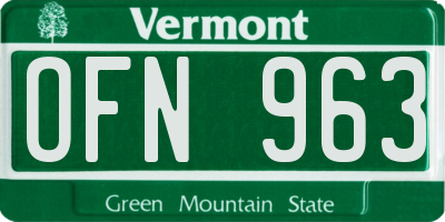 VT license plate OFN963