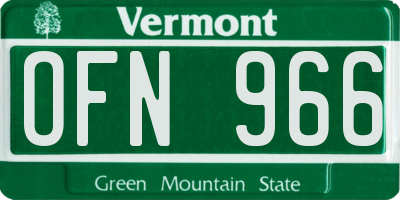 VT license plate OFN966