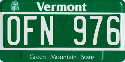 VT license plate OFN976