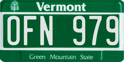 VT license plate OFN979