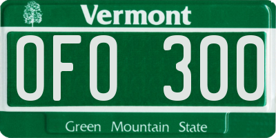 VT license plate OFO300