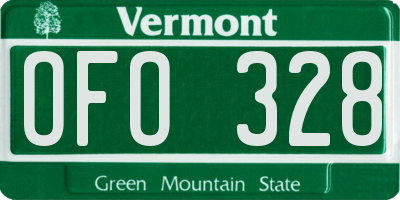 VT license plate OFO328