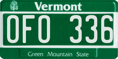 VT license plate OFO336