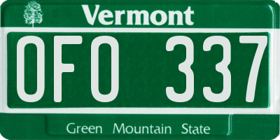 VT license plate OFO337