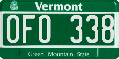 VT license plate OFO338