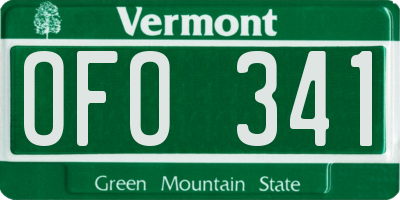 VT license plate OFO341