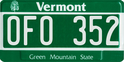 VT license plate OFO352