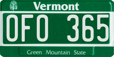 VT license plate OFO365