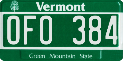 VT license plate OFO384