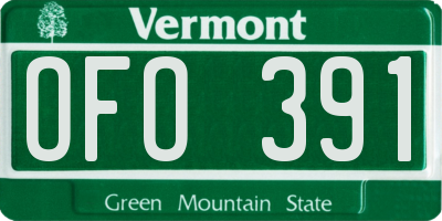 VT license plate OFO391