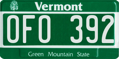 VT license plate OFO392