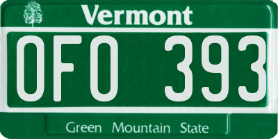 VT license plate OFO393