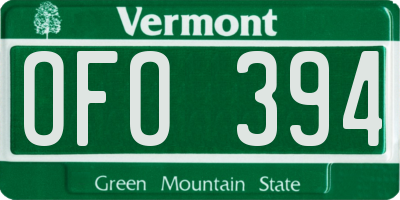 VT license plate OFO394