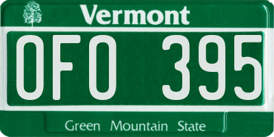 VT license plate OFO395