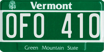 VT license plate OFO410