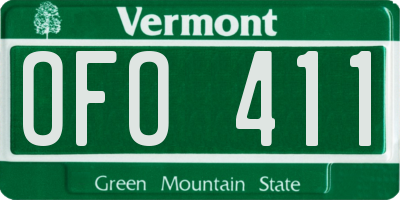 VT license plate OFO411