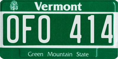 VT license plate OFO414