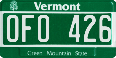 VT license plate OFO426