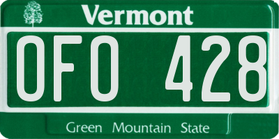 VT license plate OFO428