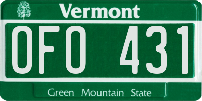 VT license plate OFO431