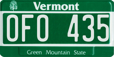 VT license plate OFO435
