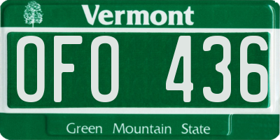 VT license plate OFO436
