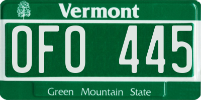 VT license plate OFO445