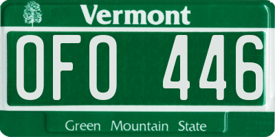 VT license plate OFO446