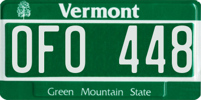 VT license plate OFO448