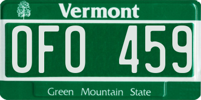 VT license plate OFO459