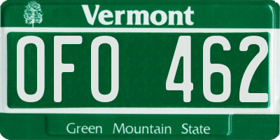 VT license plate OFO462