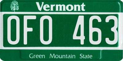 VT license plate OFO463
