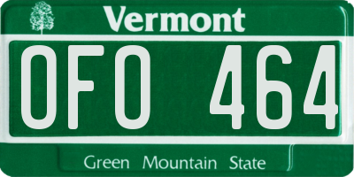 VT license plate OFO464