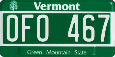 VT license plate OFO467