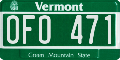 VT license plate OFO471