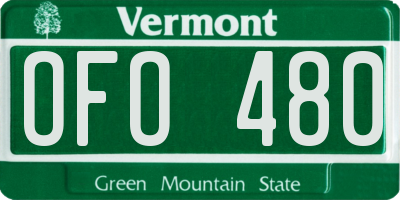 VT license plate OFO480