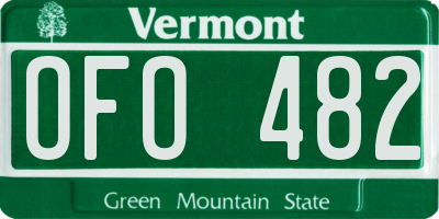 VT license plate OFO482