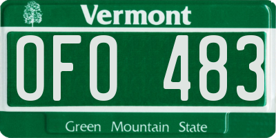 VT license plate OFO483