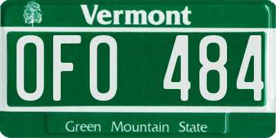 VT license plate OFO484