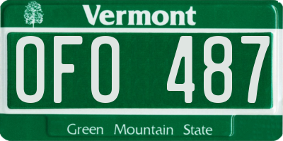 VT license plate OFO487