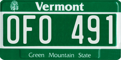 VT license plate OFO491