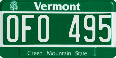 VT license plate OFO495