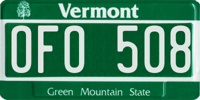 VT license plate OFO508